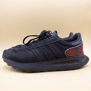 Adidas Retropy E5 Black Vivid Red Plaid Athletic Shoes GZ4619 Women's Size 8